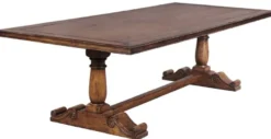 Casa Padrino Luxus Landhausstil Esstisch Braun 275 x 116 x H. 77 cm - Rustikaler Massivholz Küchentisch - Rustikale Landhausstil Massivholz Esszimmer Möbel