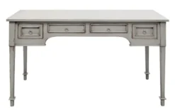 Casa Padrino Luxus Landhausstil Schreibtisch mit 4 Schubladen Antik Grau 100 x 65 x H. 75 cm - Handgefertigter Massivholz Sekretär - Büromöbel im Landhausstil