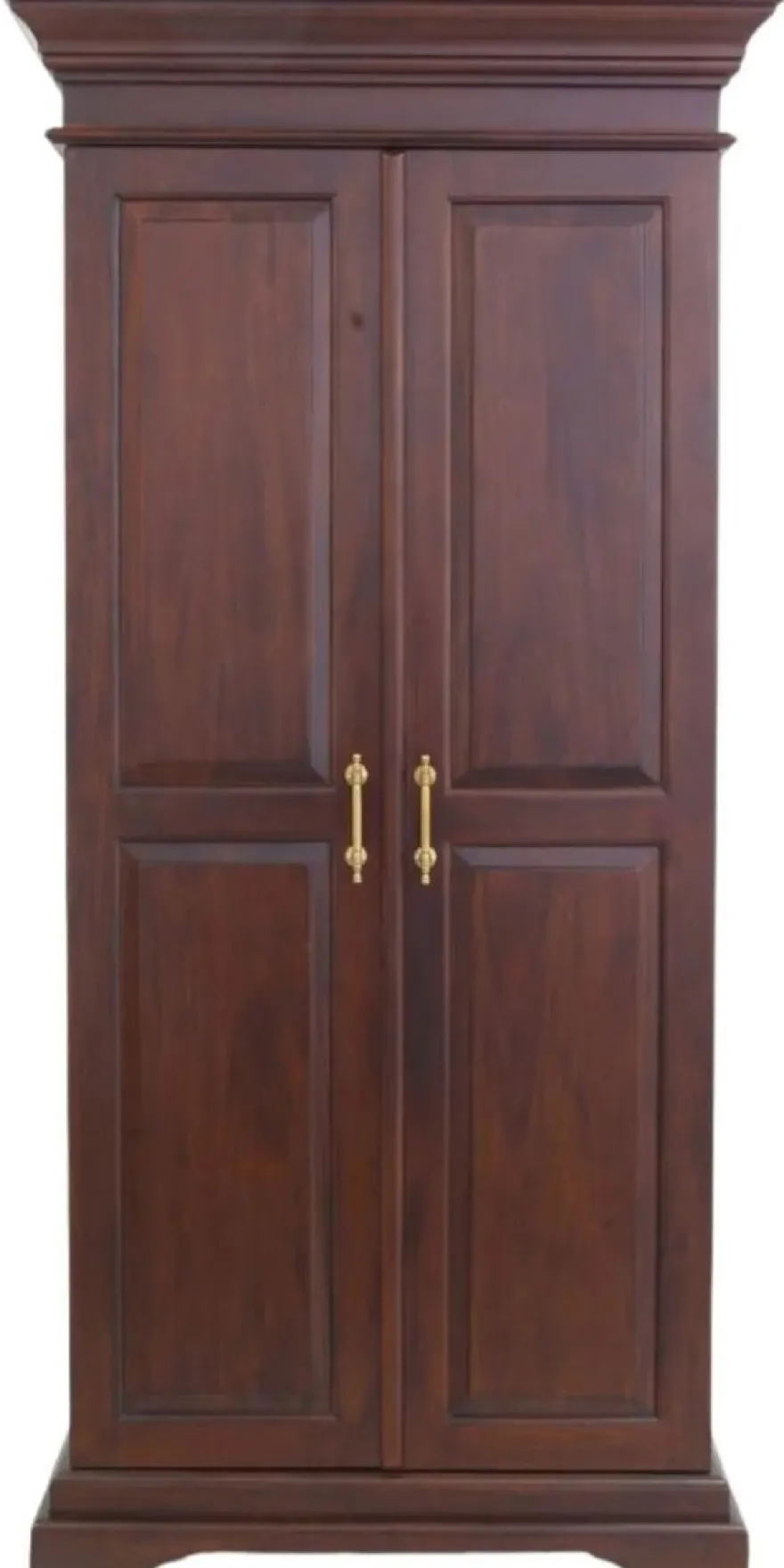 Casa Padrino Luxus Landhausstil Mahagoni Weinschrank mit 2 Türen Dunkelbraun / Messing 92 x 70 x H. 190 cm - Mahagoni Barschrank - Massivholz Schrank im Landhausstil - Landhausstil Bar Möbel