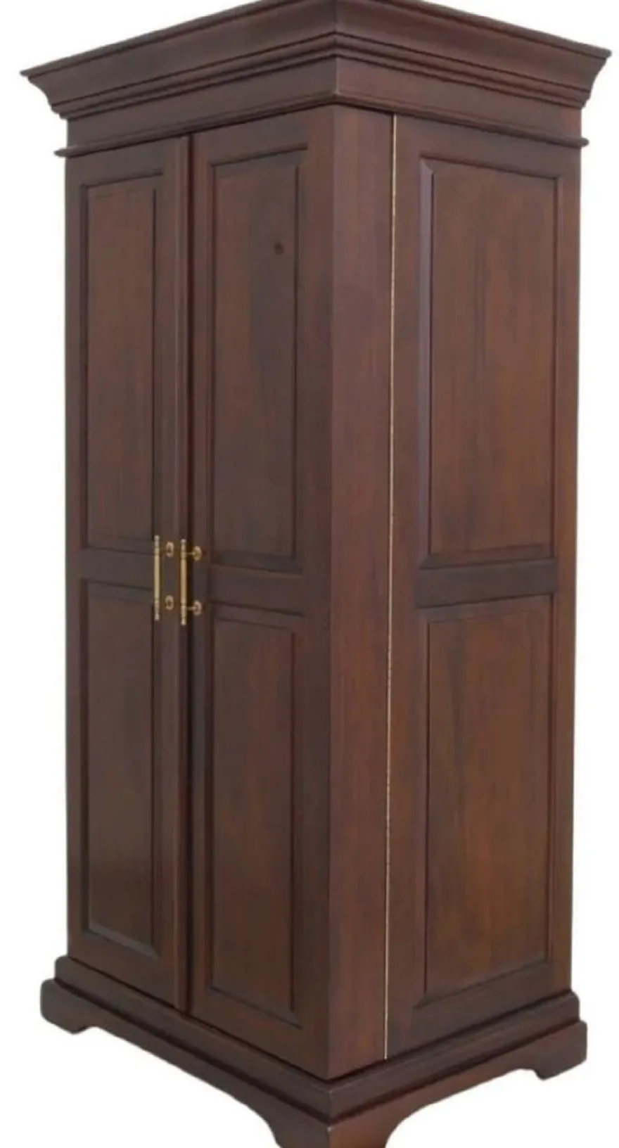 Casa Padrino Luxus Landhausstil Mahagoni Weinschrank mit 2 Türen Dunkelbraun / Messing 92 x 70 x H. 190 cm - Mahagoni Barschrank - Massivholz Schrank im Landhausstil - Landhausstil Bar Möbel