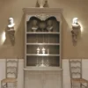 Casa Padrino Luxus Landhausstil Bücherschrank Grau 110 x 47 x H. 240 cm - Handgefertigter Massivholz Schrank mit 2 Türen - Regalschrank - Edle Landhausstil Massivholz Möbel