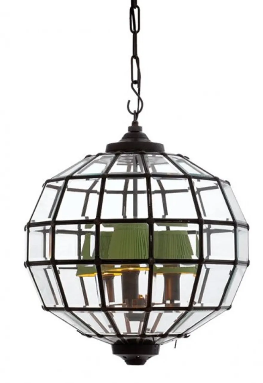 Casa Padrino Luxus Laterne Hängeleuchte im Barock Stil, Antik Bronze, Durchmesser 45 cm, Höhe 42 cm