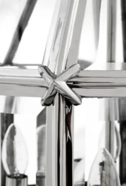 Casa Padrino Luxus Laterne - Luxus Nickel Hängeleuchte, Durchmesser 60 x H 85 cm