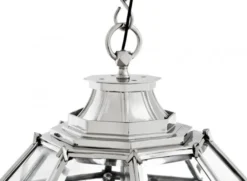 Casa Padrino Luxus Laterne - Luxus Nickel Hängeleuchte, Durchmesser 60 x H 85 cm