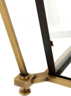 Casa Padrino Luxus Laterne - Luxus Hängeleuchte aus Messing in Messing & Bronze 68 x 68 x H 75 cm