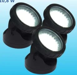 Casa Padrino Luxus LED Brunnen Lampen 3er Set Schwarz