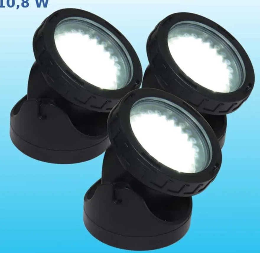 Casa Padrino Luxus LED Brunnen Lampen 3er Set Schwarz
