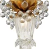 Casa Padrino Luxus LED Deckenleuchte Gold Ø 15 x H. 17 cm - Deckenleuchte mit edlem Swarovski Kristallglas - Wohnzimmer Deckenleuchte - Hotel Deckenleuchte
