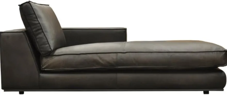 Casa Padrino Luxus Leder Chaiselongue Linke Seite Schwarz 106 x 186 x H. 83 cm - Echtleder Liegesessel - Relexliege - Recamiere - Wohnzimmer Möbel - Luxus Möbel