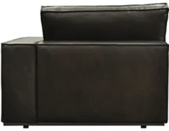 Casa Padrino Luxus Leder Chaiselongue Linke Seite Schwarz 106 x 186 x H. 83 cm - Echtleder Liegesessel - Relexliege - Recamiere - Wohnzimmer Möbel - Luxus Möbel