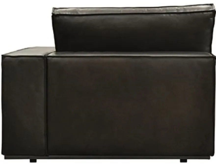 Casa Padrino Luxus Leder Chaiselongue Linke Seite Schwarz 106 x 186 x H. 83 cm - Echtleder Liegesessel - Relexliege - Recamiere - Wohnzimmer Möbel - Luxus Möbel