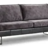 Casa Padrino Luxus Leder 2er Sofa Vintage Grau 170 x 90 x H. 85 cm - Echtleder Wohnzimmer Sofa - Wohnzimmer Möbel - Luxus Kollektion
