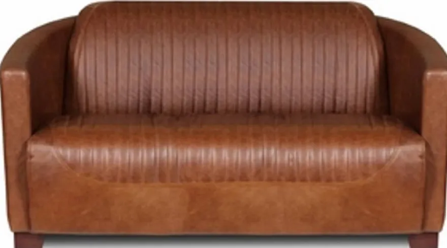 Casa Padrino Luxus Leder 3er Sofa Vintage Braun / Dunkelbraun 182 x 83 x H. 70 cm - Echtleder Wohnzimmer Sofa - Wohnzimmer Möbel - Luxus Kollektion