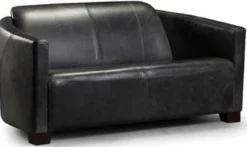 Casa Padrino Luxus Leder 3er Sofa Vintage Schwarz / Dunkelbraun 182 x 83 x H. 70 cm - Echtleder Wohnzimmer Sofa - Wohnzimmer Möbel - Luxus Kollektion
