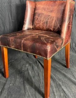 Casa Padrino Luxus Leder Esszimmer Stuhl Set Vintage Dunkelbraun / Braun 56 x 52 x H. 81 cm - Echtleder Küchen Stühle 6er Set - Esszimmer Möbel - Leder Möbel - Luxus Möbel - Luxus Einrichtung