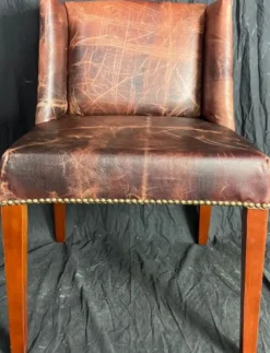 Casa Padrino Luxus Leder Esszimmer Stuhl Set Vintage Dunkelbraun / Braun 56 x 52 x H. 81 cm - Echtleder Küchen Stühle 6er Set - Esszimmer Möbel - Leder Möbel - Luxus Möbel - Luxus Einrichtung