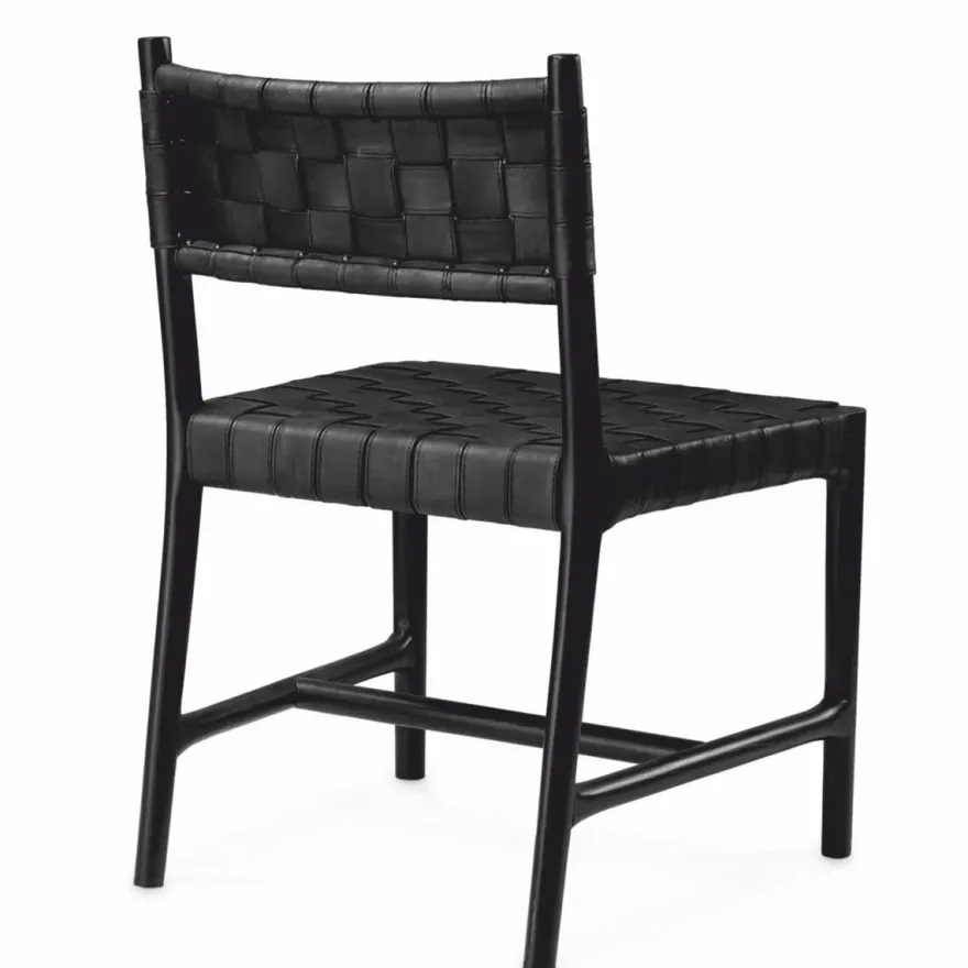 Casa Padrino Luxus Leder Esszimmer Stuhl Schwarz H. 85 cm - Esszimmer Möbel
