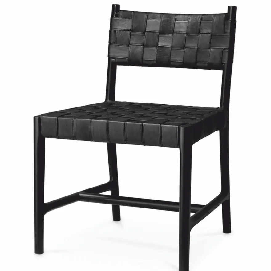 Casa Padrino Luxus Leder Esszimmer Stuhl Schwarz H. 85 cm - Esszimmer Möbel
