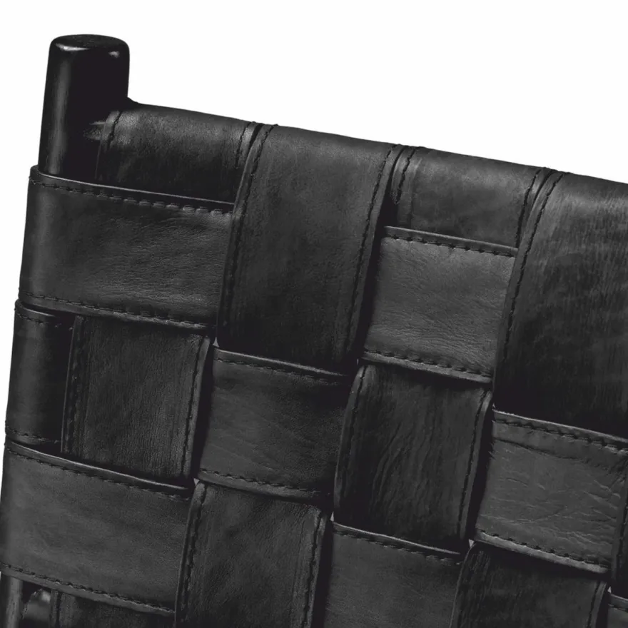 Casa Padrino Luxus Leder Esszimmer Stuhl Schwarz H. 85 cm - Esszimmer Möbel