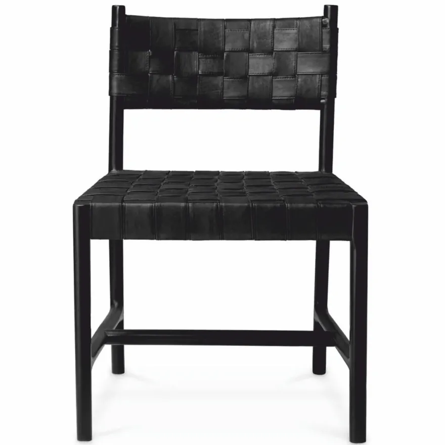 Casa Padrino Luxus Leder Esszimmer Stuhl Schwarz H. 85 cm - Esszimmer Möbel