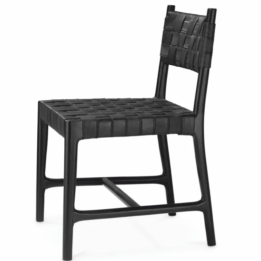 Casa Padrino Luxus Leder Esszimmer Stuhl Schwarz H. 85 cm - Esszimmer Möbel