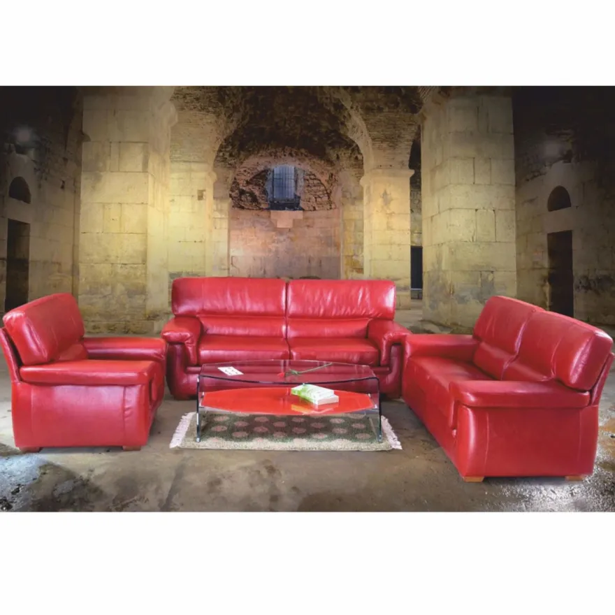 Casa Padrino Luxus Leder Schlafsofa Rot / Braun 200 cm - Echtleder Möbel