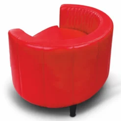 Casa Padrino Luxus Leder Sessel Rot / Schwarz - Wohnzimmer Echtleder Möbel