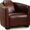 Casa Padrino Luxus Leder Sessel Dunkelbraun / Schwarz 72 x 90 x H. 67 cm - Echtleder Wohnzimmer Sessel - Wohnzimmer Möbel - Luxus Kollektion
