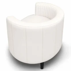 Casa Padrino Luxus Leder Sessel Weiß / Schwarz - Wohnzimmer Echtleder Möbel