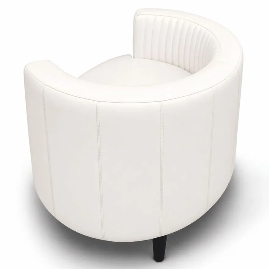 Casa Padrino Luxus Leder Sessel Weiß / Schwarz - Wohnzimmer Echtleder Möbel