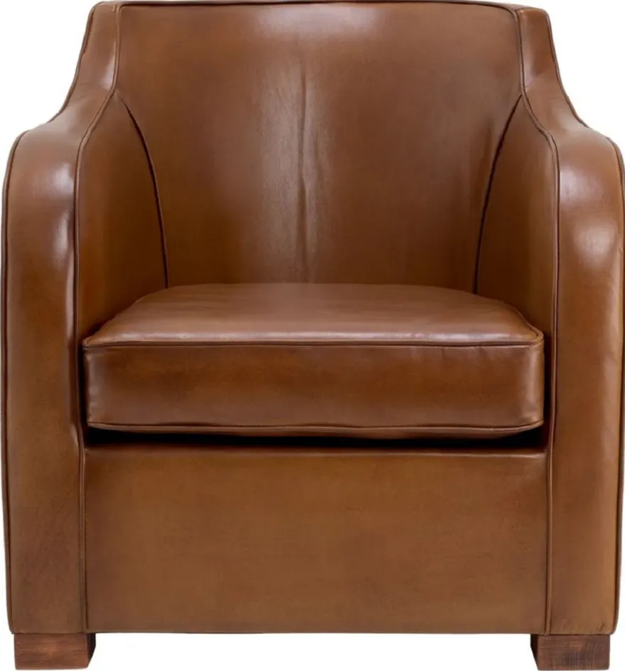 Casa Padrino Luxus Leder Sessel Braun 69 x 80 x H. 71 cm - Echtleder Wohnzimmer Sessel - Hotel Sessel - Wohnzimmer Möbel - Hotel Möbel - Luxus Qualität