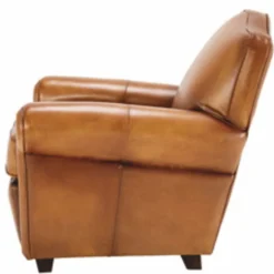 Casa Padrino Luxus Leder Sessel Braun / Schwarz - Luxus Echtleder Möbel