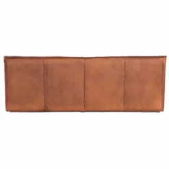 Casa Padrino Luxus Leder Sofa Hellbraun 190 cm - Modulares Echtleder Wohnzimmer Sofa