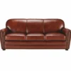 Casa Padrino Luxus Leder Sofa Braun / Schwarz 270 cm - Echtleder Möbel