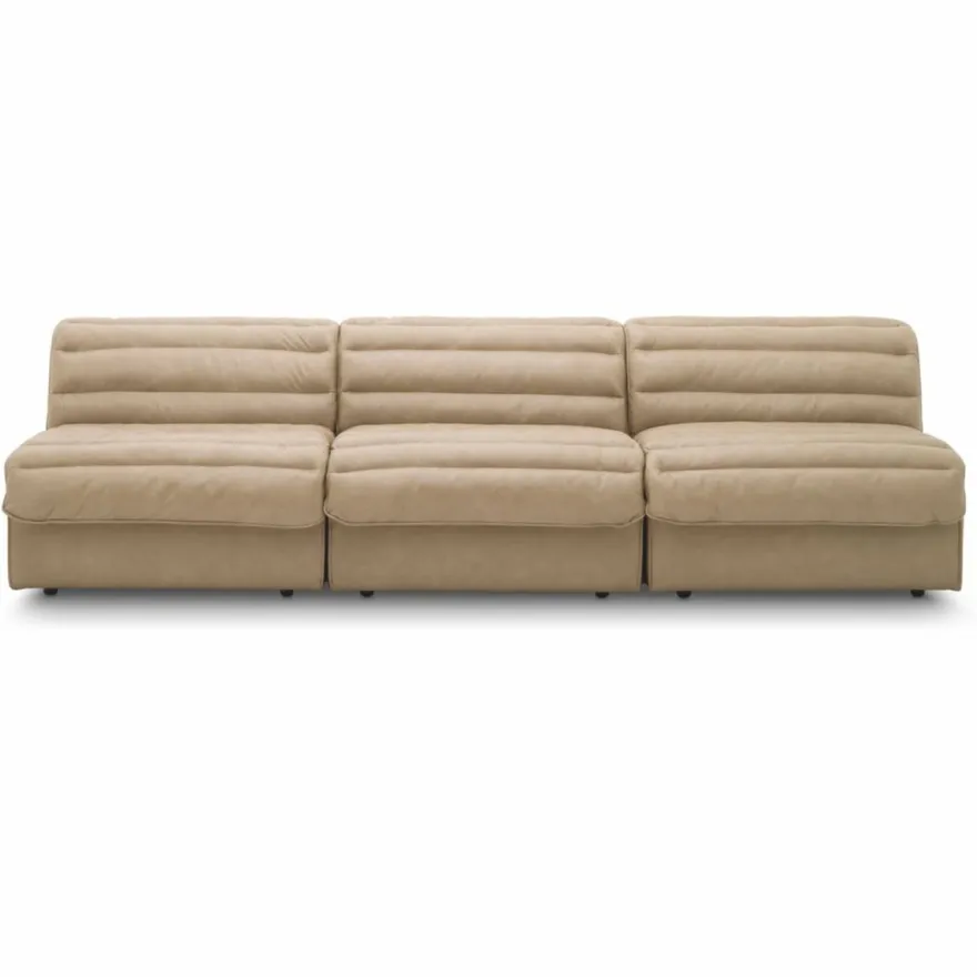 Casa Padrino Luxus Leder Sofa Braun 276 cm - Modulares Echtleder Sofa - Wohnzimmer Sofa - Wohnzimmer Möbel - Hotel Möbel - Modulare Luxus Möbel
