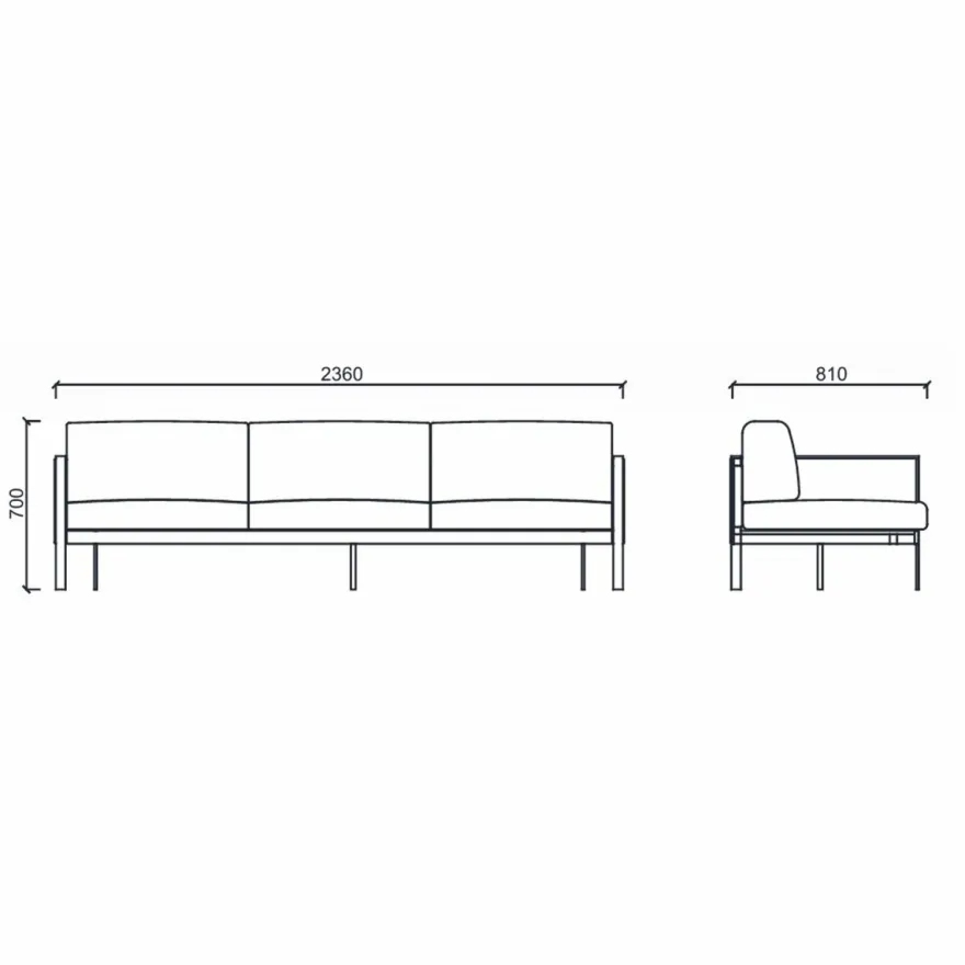 Casa Padrino Luxus Leder Sofa Grau / Silber 236 cm - Hotel & Büro Möbel