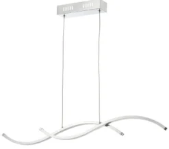 Casa Padrino Luxus LED-Hängeleuchte Silber 70 x H. 6,8 cm - Moderne Designer Deckenlampe