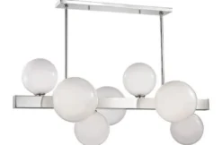 Casa Padrino Luxus LED Hängeleuchte Silber / Weiß 110,5 x 54 x H. 47 cm - Luxus Kollektion
