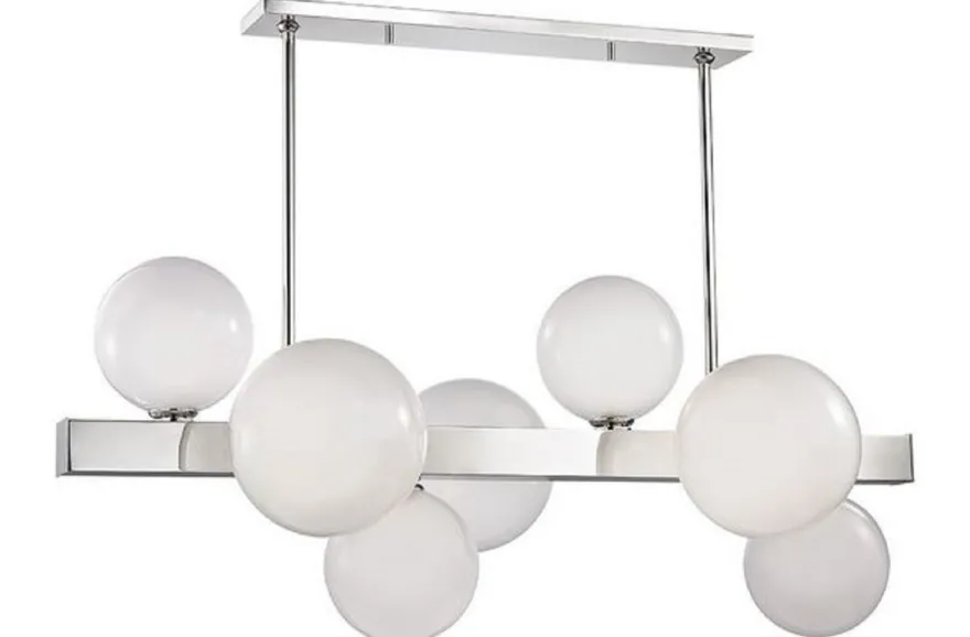 Casa Padrino Luxus LED Hängeleuchte Silber / Weiß 110,5 x 54 x H. 47 cm - Luxus Kollektion
