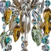 Casa Padrino Luxus LED Hängeleuchte Silber / Mehrfarbig Ø 12 x H. 17 cm - Moderner Metall Hängelampe mit Swarovski Kristallglas - Luxus Kollektion