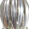 Casa Padrino Luxus LED Hängeleuchte Silber / Mehrfarbig Ø 12 x H. 26 cm - Moderne Metall Hängelampe mit Swarovski Kristallglas - Luxus Kollektion