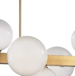 Casa Padrino Luxus LED Hängeleuchte Antik Messingfarben / Weiß 110,5 x 54 x H. 47 cm - Luxus Kollektion