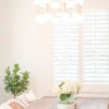 Casa Padrino Luxus LED Kronleuchter Antik Messingfarben / Weiß Ø 68,6 x H. 34,3 cm - Kronleuchter mit kugelförmigen Glas Lampenschirmen - Luxus Qualität