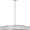 Casa Padrino Luxus LED Kronleuchter Silber / Weiß Ø 90 x H. 15 cm - Moderner runder dimmbarer Kronleuchter - Luxus Qualität