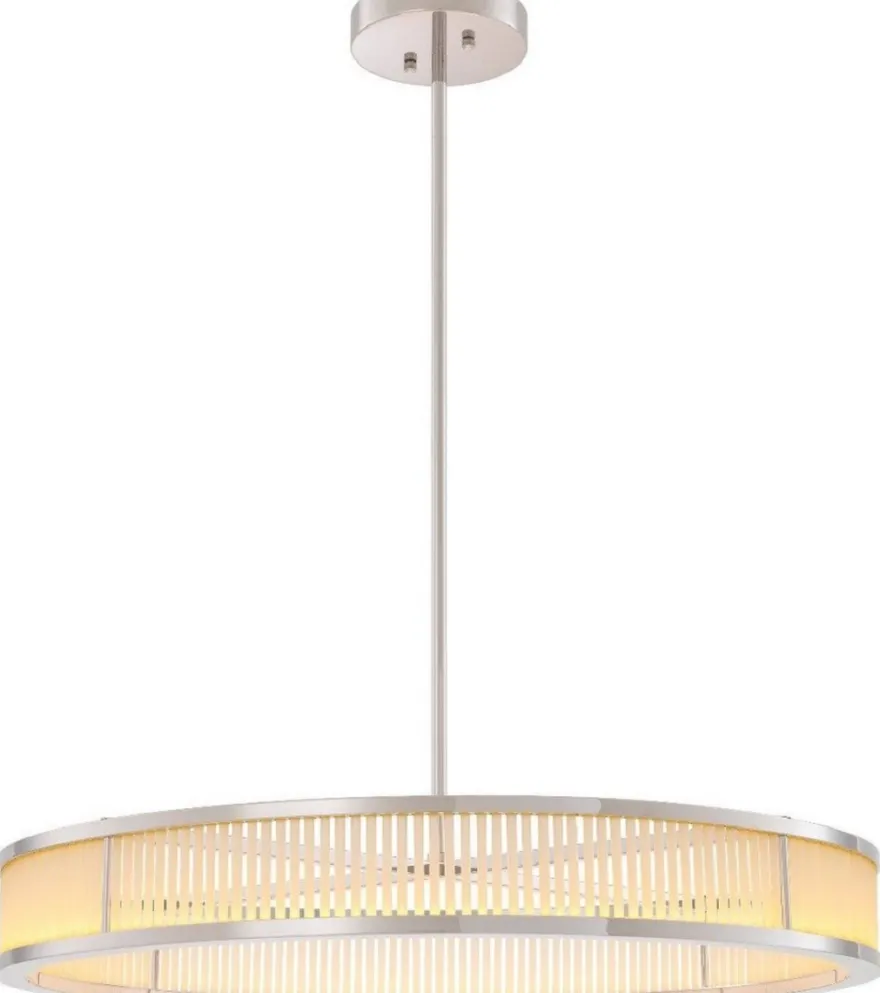 Casa Padrino Luxus LED Kronleuchter Silber / Weiß Ø 90 x H. 15 cm - Moderner runder dimmbarer Kronleuchter - Luxus Qualität