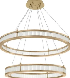 Casa Padrino Luxus LED Kronleuchter Antik Messingfarben / Weiß Ø 85 cm - Moderner runder Kronleuchter - Wohnzimmer Kronleuchter - Hotel Kronleuchter
