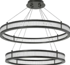 Casa Padrino Luxus LED Kronleuchter Bronzefarben / Weiß Ø 85 cm - Moderner runder Kronleuchter - Wohnzimmer Kronleuchter - Hotel Kronleuchter