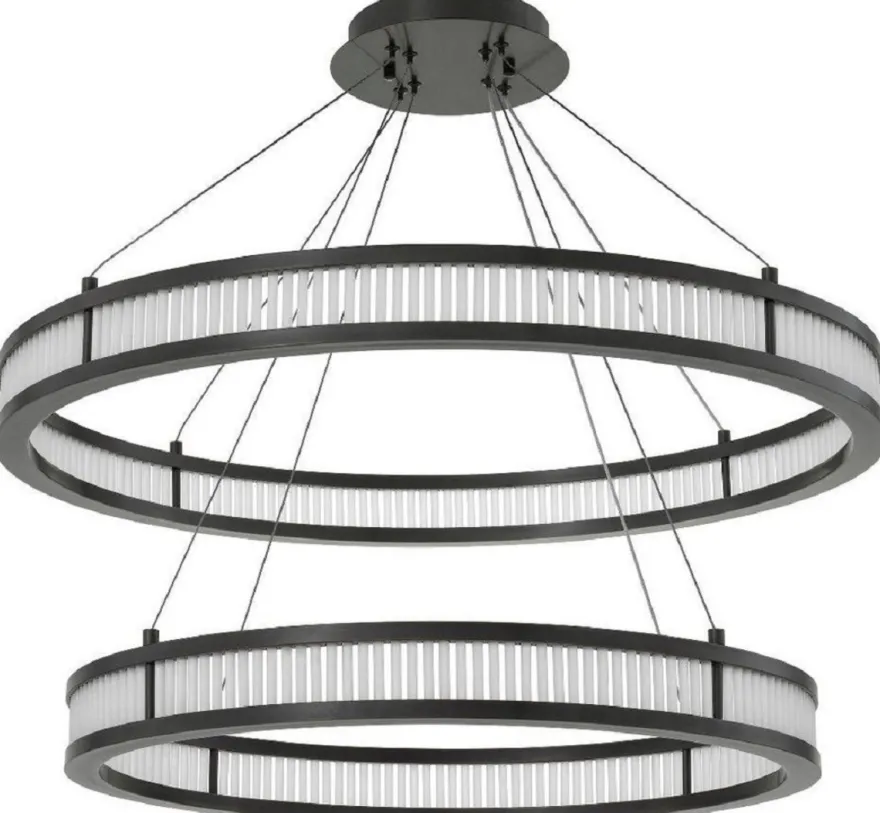 Casa Padrino Luxus LED Kronleuchter Bronzefarben / Weiß Ø 85 cm - Moderner runder Kronleuchter - Wohnzimmer Kronleuchter - Hotel Kronleuchter