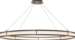 Casa Padrino Luxus LED Kronleuchter Bronzefarben / Weiß Ø 139 cm - Moderner runder Kronleuchter - Wohnzimmer Kronleuchter - Hotel Kronleuchter