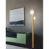 Casa Padrino Luxus LED Stehleuchte Messing / Schwarz / Weiß H. 180 cm - Made in Italy